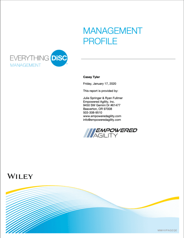 Everything Disc Management profile sample cover of report